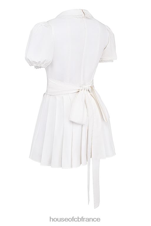 House of CB robe courte plissée blanche Piera N888H218 vêtements