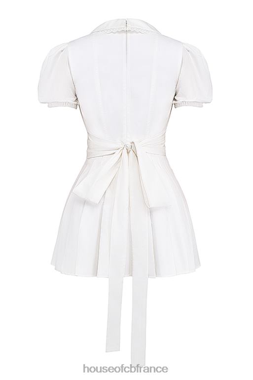 House of CB robe courte plissée blanche Piera N888H218 vêtements