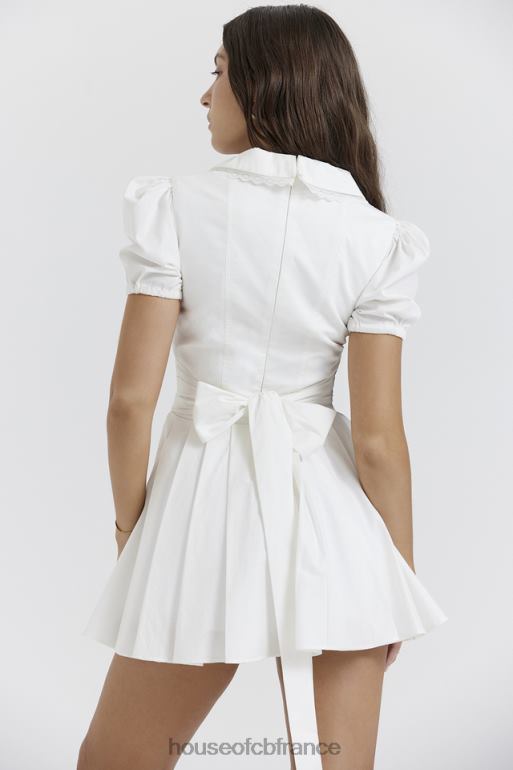 House of CB robe courte plissée blanche Piera N888H218 vêtements