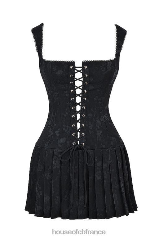 House of CB robe courte plissée noire Talia N888H142 vêtements