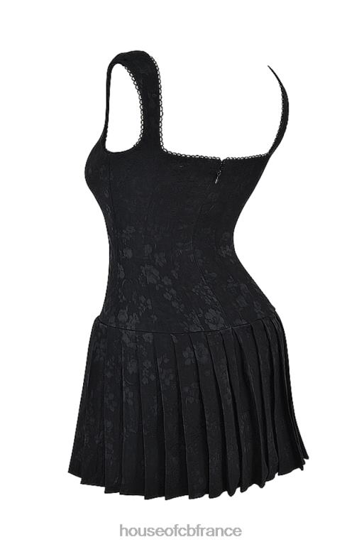 House of CB robe courte plissée noire Talia N888H142 vêtements