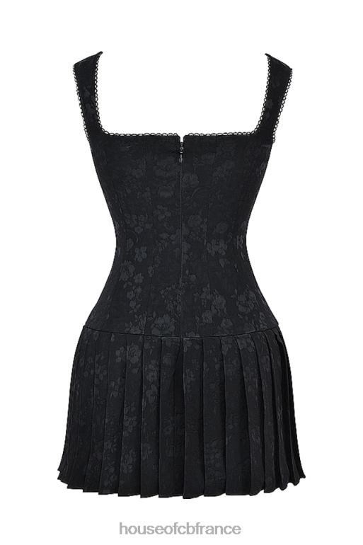 House of CB robe courte plissée noire Talia N888H142 vêtements