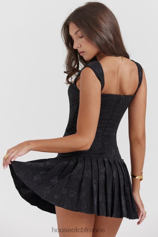 House of CB robe courte plissée noire Talia N888H142 vêtements