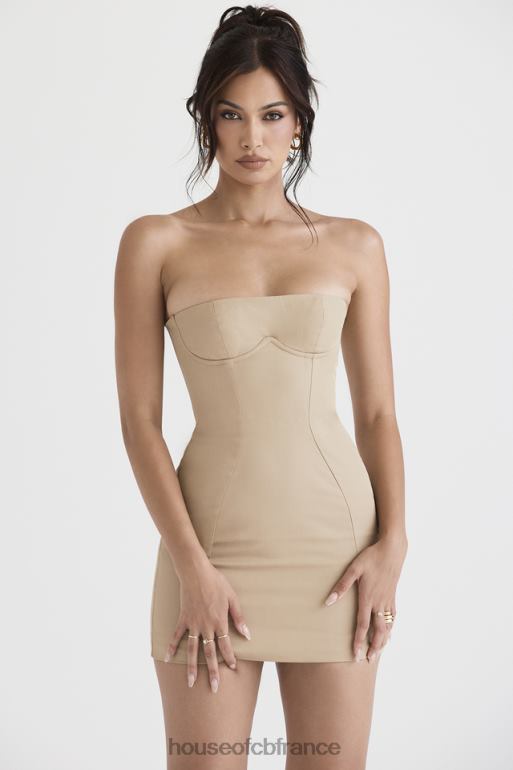 House of CB robe courte sans bretelles en pierre elissa N888H387 vêtements