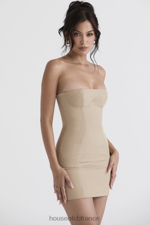 House of CB robe courte sans bretelles en pierre elissa N888H387 vêtements