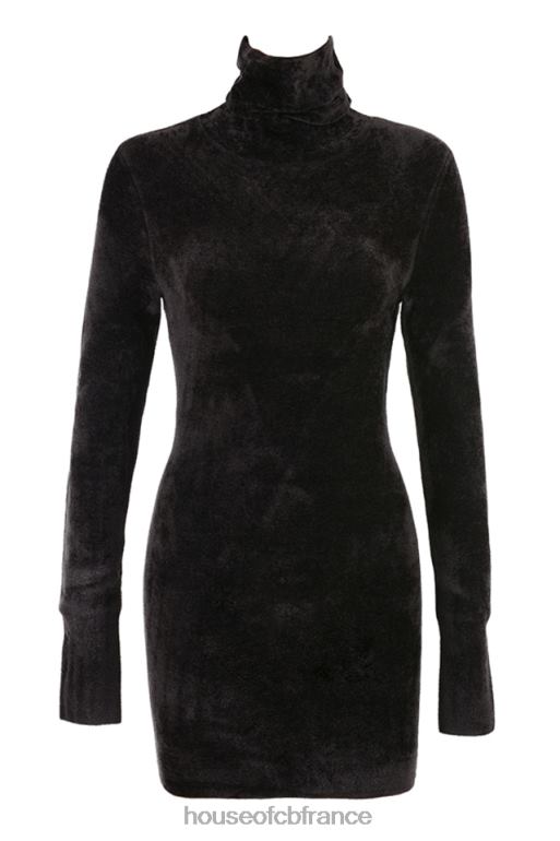 House of CB robe courte taya en chenille anthracite N888H314 vêtements