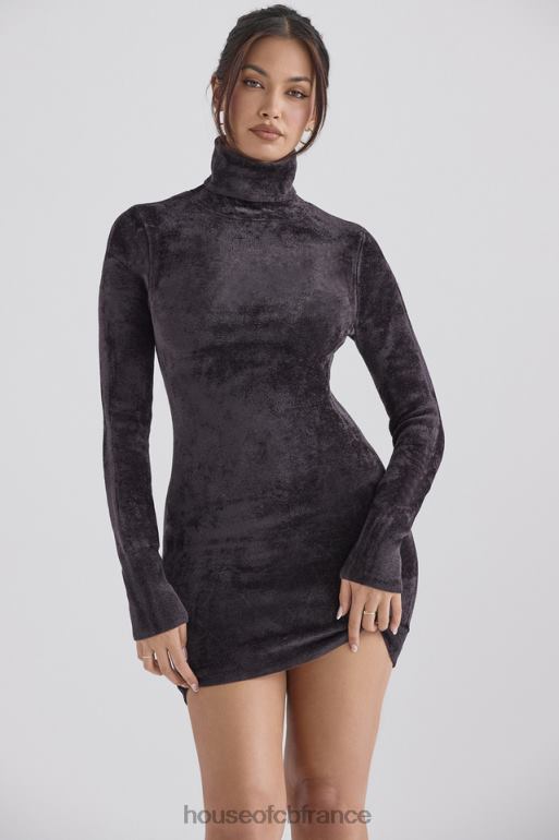 House of CB robe courte taya en chenille anthracite N888H314 vêtements