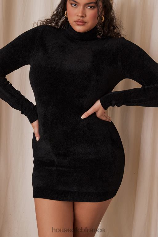 House of CB robe courte taya en chenille anthracite N888H314 vêtements