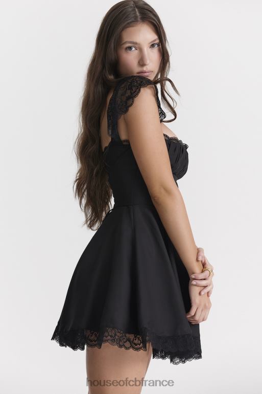 House of CB robe courte trapèze noire Kaia N888H287 vêtements