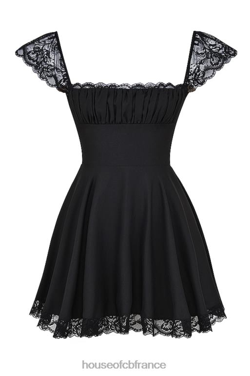House of CB robe courte trapèze noire Kaia N888H287 vêtements