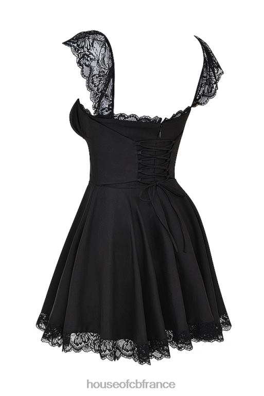 House of CB robe courte trapèze noire Kaia N888H287 vêtements