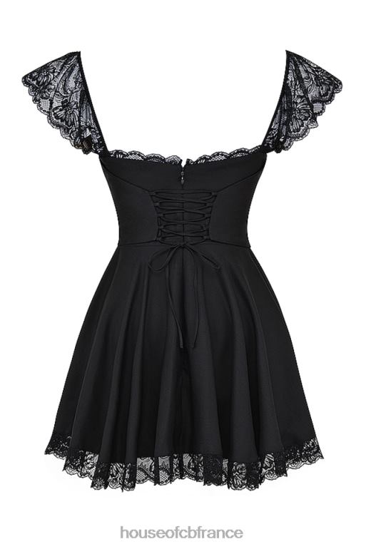 House of CB robe courte trapèze noire Kaia N888H287 vêtements
