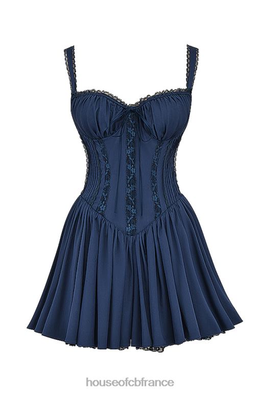 House of CB robe mini corset marine française pietra N888H157 vêtements