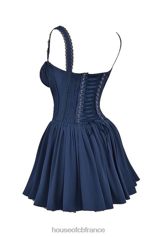 House of CB robe mini corset marine française pietra N888H157 vêtements
