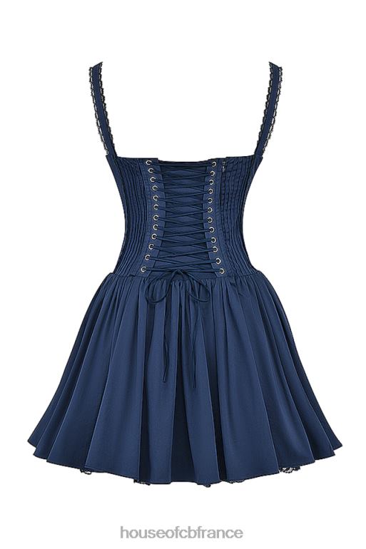 House of CB robe mini corset marine française pietra N888H157 vêtements