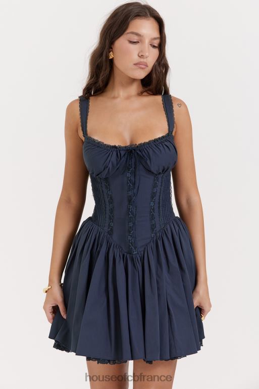 House of CB robe mini corset marine française pietra N888H157 vêtements
