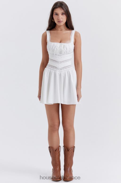 House of CB tiffani - robe courte à bordure en dentelle blanche N888H267 vêtements