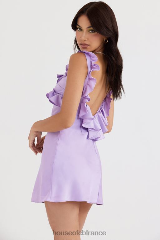 House of CB tink - robe courte à volants en satin orchidée N888H461 vêtements