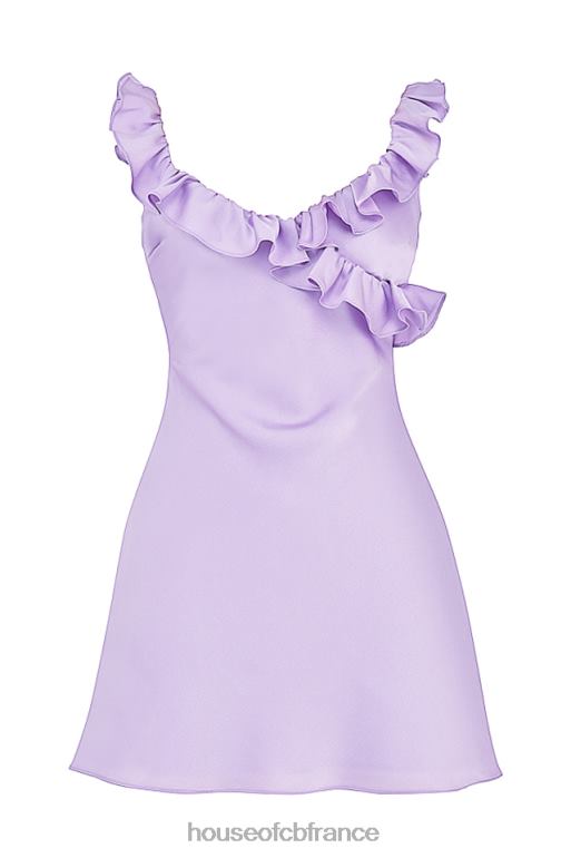 House of CB tink - robe courte à volants en satin orchidée N888H461 vêtements