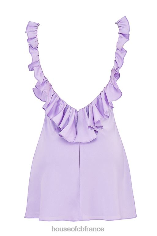 House of CB tink - robe courte à volants en satin orchidée N888H461 vêtements