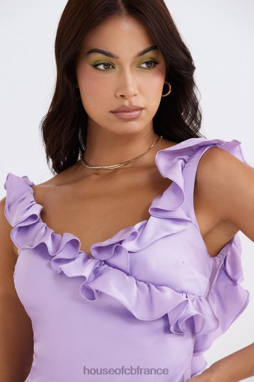 House of CB tink - robe courte à volants en satin orchidée N888H461 vêtements