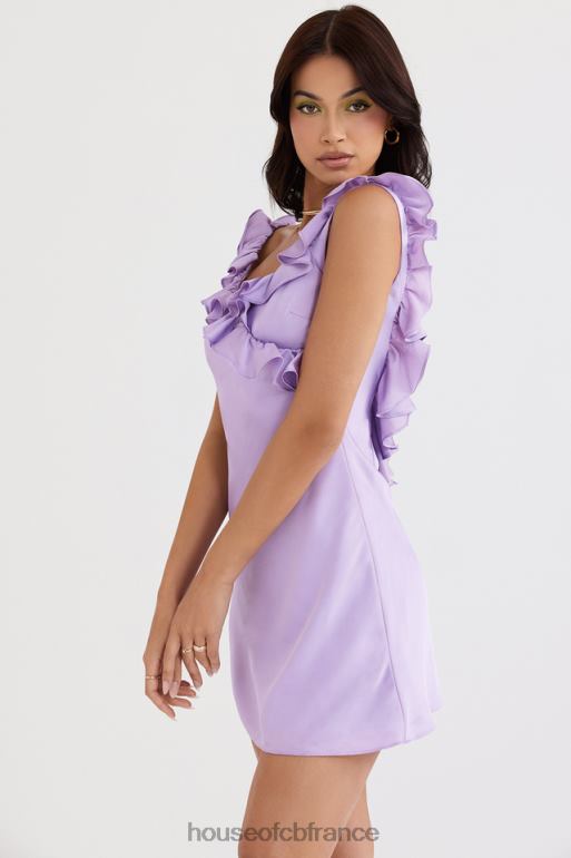 House of CB tink - robe courte à volants en satin orchidée N888H461 vêtements