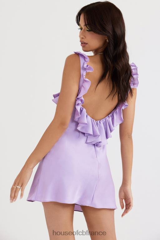 House of CB tink - robe courte à volants en satin orchidée N888H461 vêtements