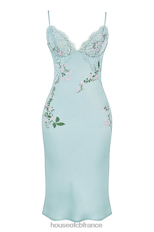 House of CB Fallon - Robe nuisette brodée en jade clair N888H240 vêtements