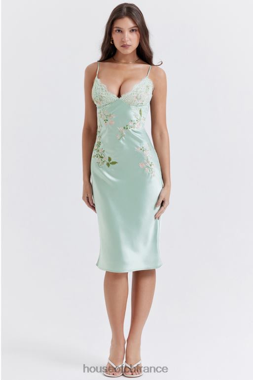 House of CB Fallon - Robe nuisette brodée en jade clair N888H240 vêtements