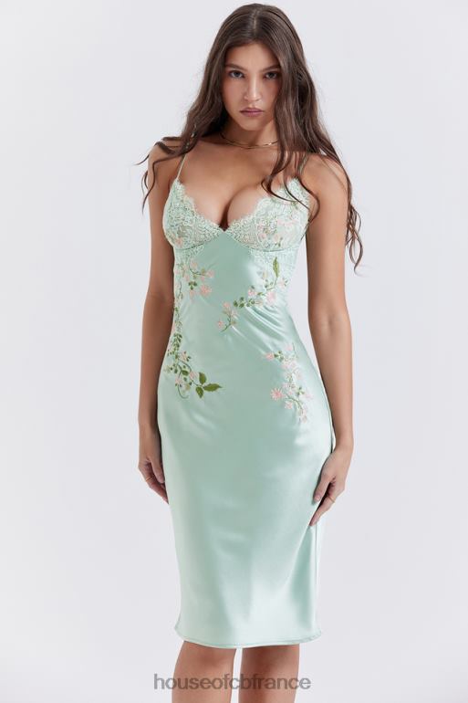 House of CB Fallon - Robe nuisette brodée en jade clair N888H240 vêtements