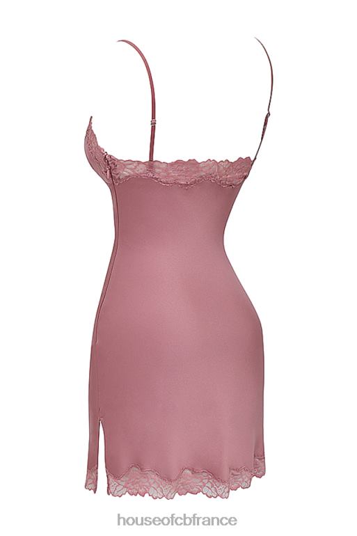 House of CB nia rose - robe nuisette en satin et dentelle rose N888H369 vêtements
