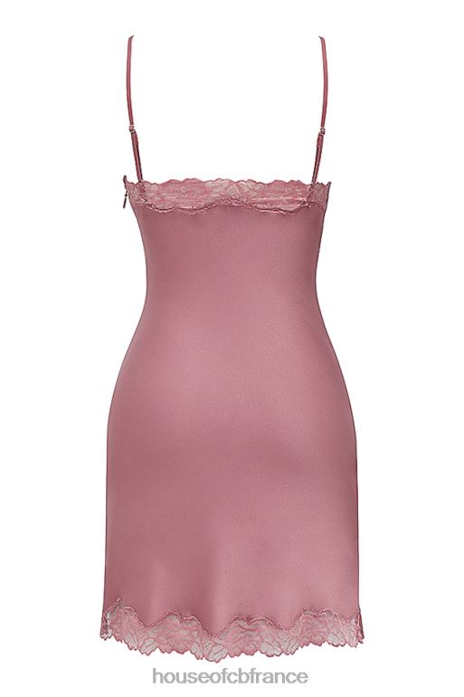 House of CB nia rose - robe nuisette en satin et dentelle rose N888H369 vêtements