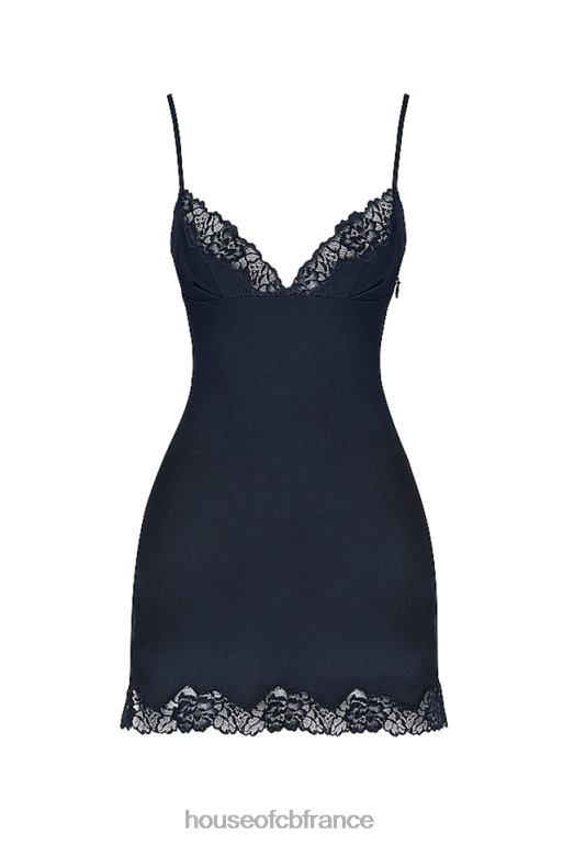 House of CB robe nuisette en satin bleu marine Soraya N888H372 vêtements