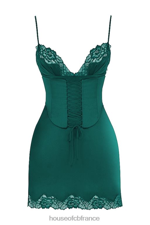 House of CB robe nuisette en satin forêt soraya N888H336 vêtements