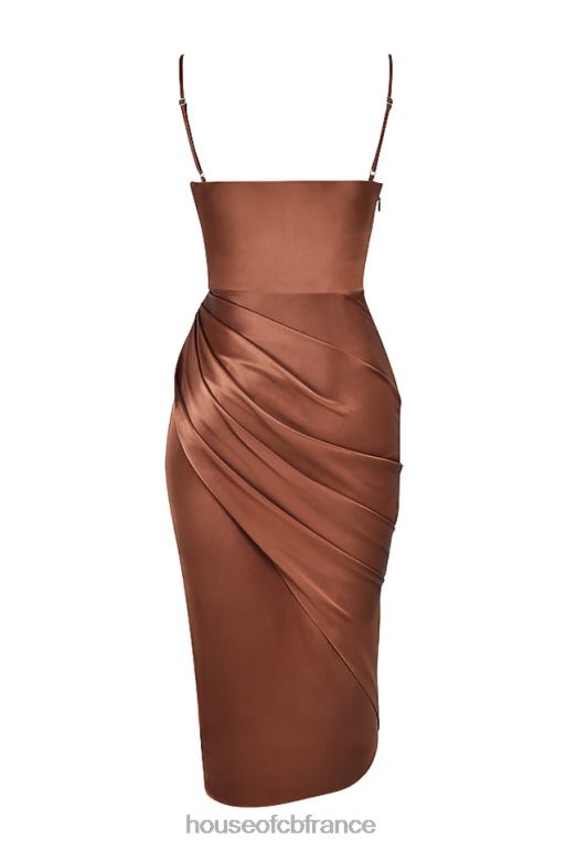 House of CB Reva - Robe corset à balconnet en satin caramel N888H535 vêtements