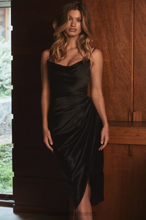 House of CB Reva - Robe corset à balconnet en satin noir N888H601 vêtements