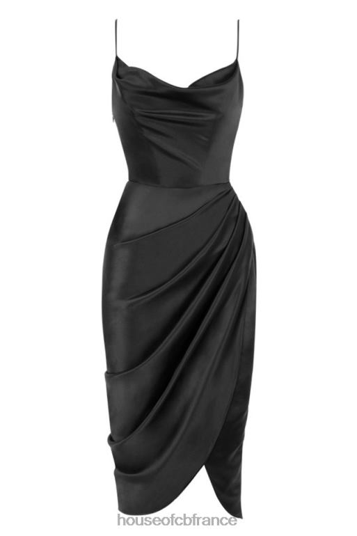 House of CB Reva - Robe corset à balconnet en satin noir N888H601 vêtements