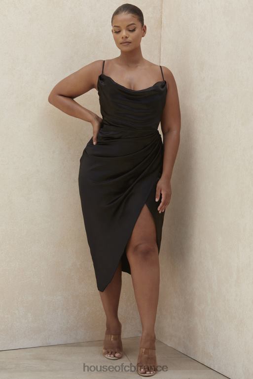 House of CB Reva - Robe corset à balconnet en satin noir N888H601 vêtements