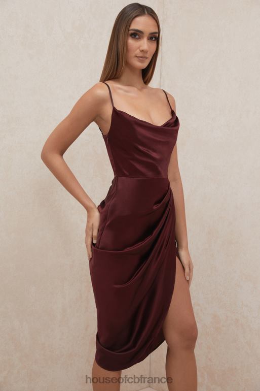 House of CB Reva - Robe corset à balconnet en satin raisin raisin N888H592 vêtements