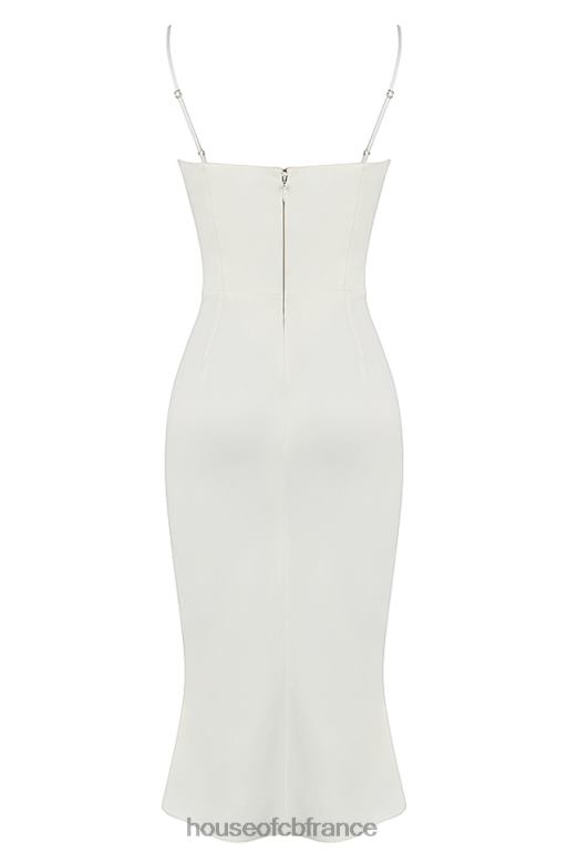 House of CB Robe corset à découpes en satin ivoire Amalia N888H450 vêtements