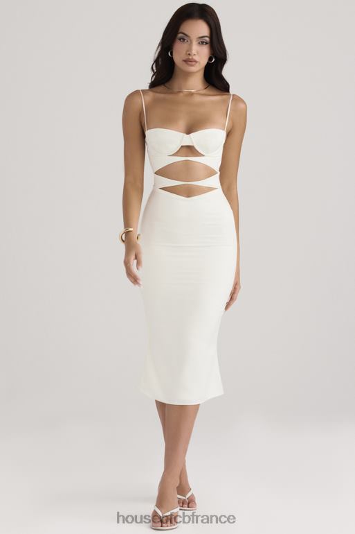 House of CB Robe corset à découpes en satin ivoire Amalia N888H450 vêtements