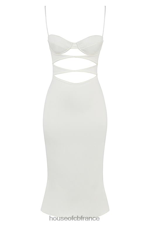 House of CB Robe corset à découpes en satin ivoire Amalia N888H450 vêtements