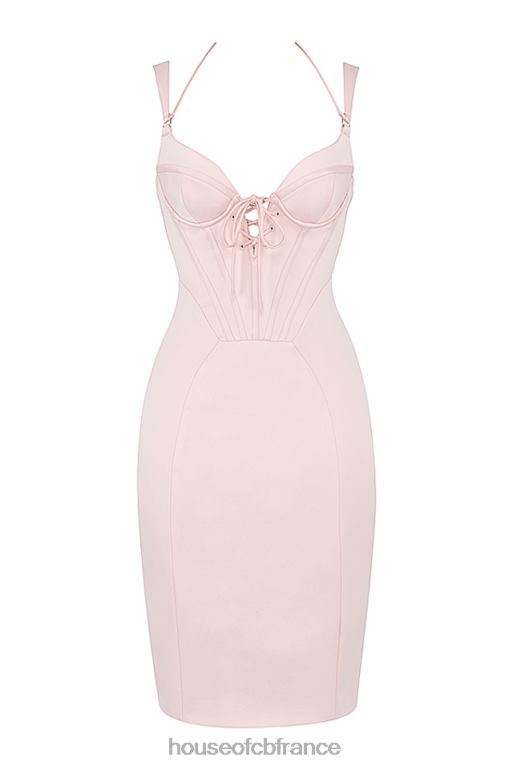 House of CB Robe corset en satin rose bébé Marsha N888H541 vêtements
