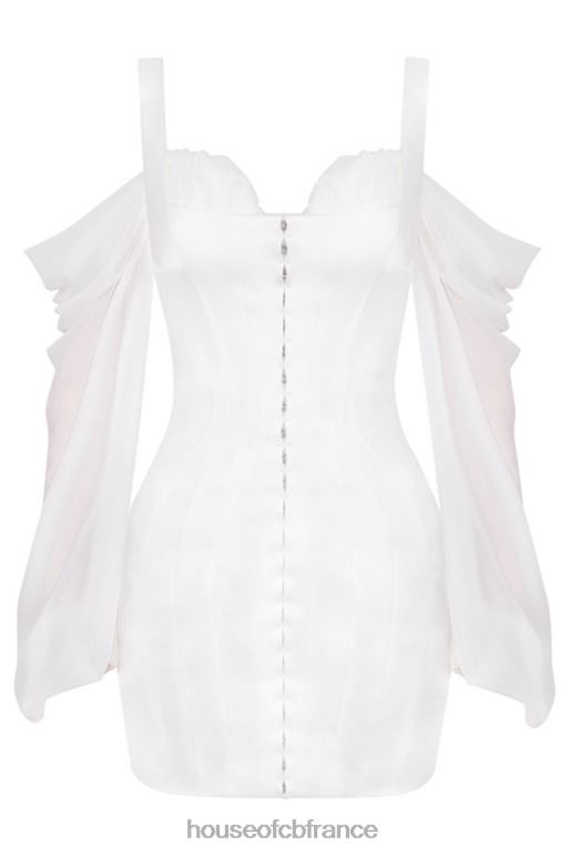 House of CB robe corset blanche eva avec manches blouson N888H611 vêtements