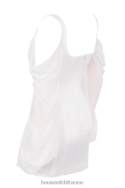 House of CB robe corset blanche eva avec manches blouson N888H611 vêtements