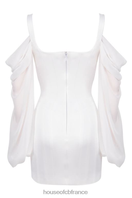 House of CB robe corset blanche eva avec manches blouson N888H611 vêtements