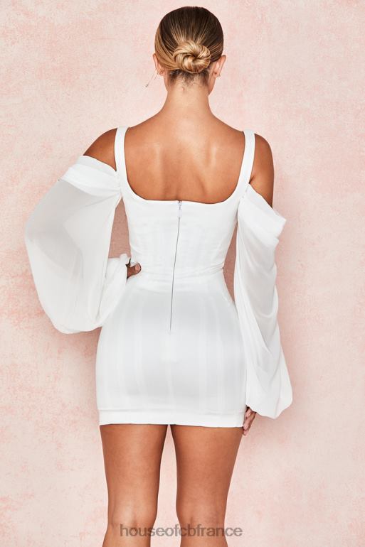 House of CB robe corset blanche eva avec manches blouson N888H611 vêtements