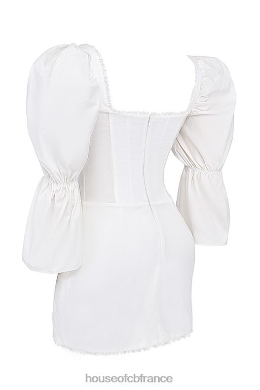 House of CB robe corset blanche à manches bouffantes Matilda N888H204 vêtements