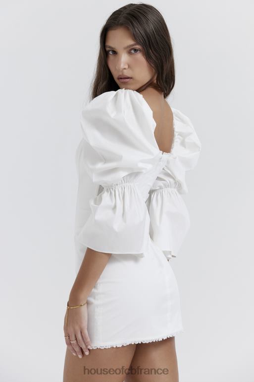 House of CB robe corset blanche à manches bouffantes Matilda N888H204 vêtements