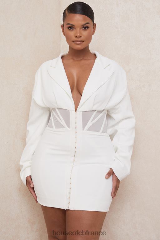 House of CB robe corset blazer blanc anine N888H596 vêtements